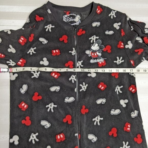Disney Women Sleepwear Mickey Mouse Magic Fleece Footed One-Piece Black S - Picture 9 of 10